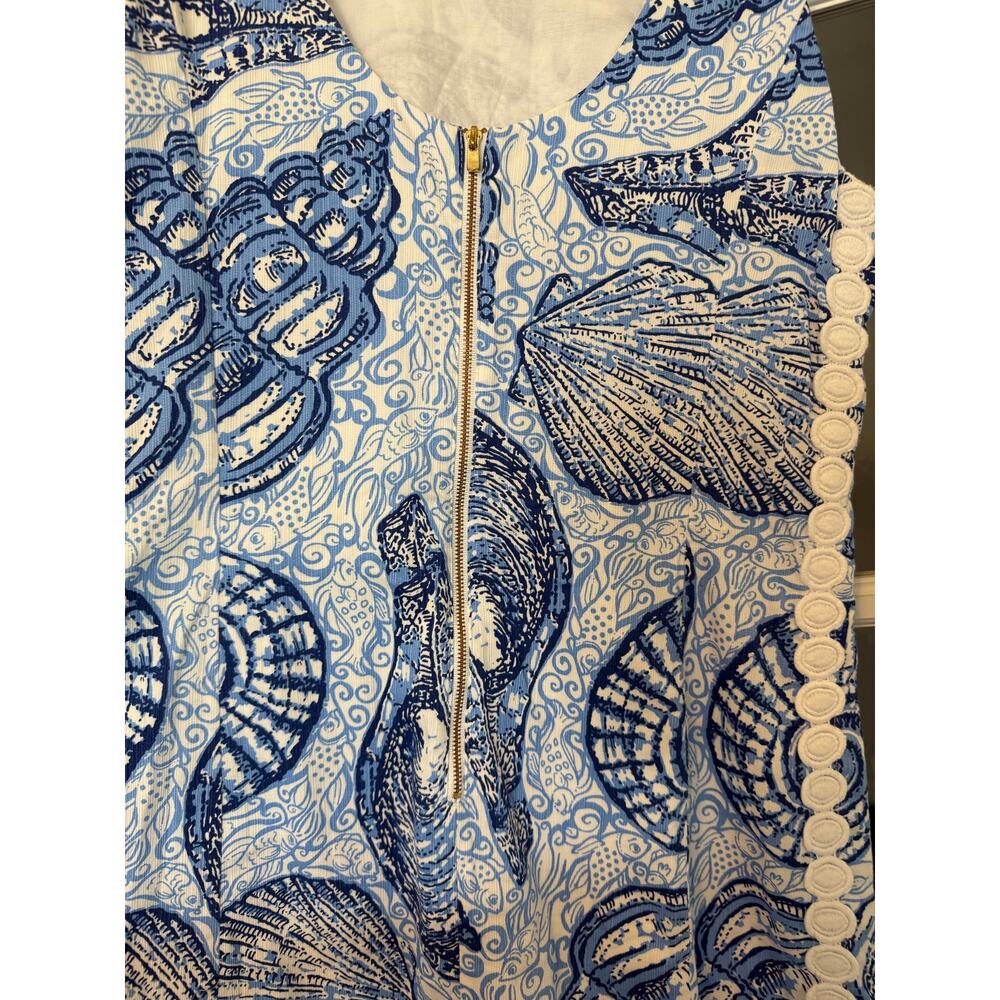 Lilly Pulitzer Mila Shift Dress Blue Peri Pop Up Stuffed Shells White *size 6 - Picture 9 of 15